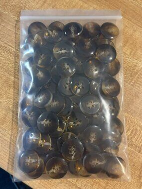 3/4" Dark Brown and Tan 4-hole Craft Buttons 100 pieces #31
